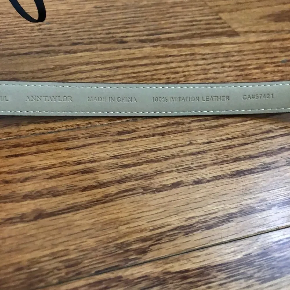 Ann Taylor Faux Leather Brown Classic Casual Y2K Skinny Belt Women's Size M/L